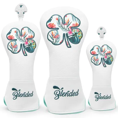 Golf Head Cover White Lucky Clovers High Quality Golf Club Head Covers Golf Fariway Wood Covers