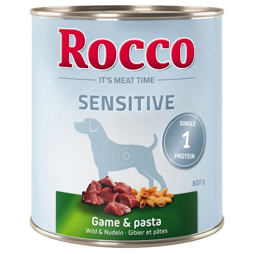 6x800g Sensitive mit Wild & Nudeln Rocco Hundefutter nass