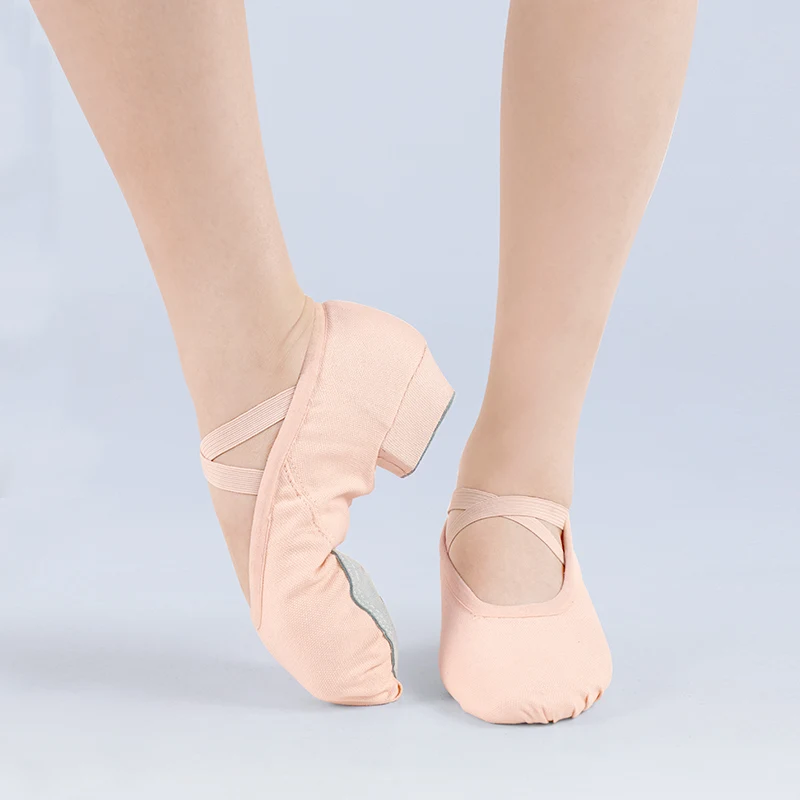 Damen-Ballettschuhe, niedriger Absatz, Ballett-Tanzschuhe, beige Ballett-Lehrer-Schuhe, rutschfeste Tanzschuhe für Erwachsene, Ballerina