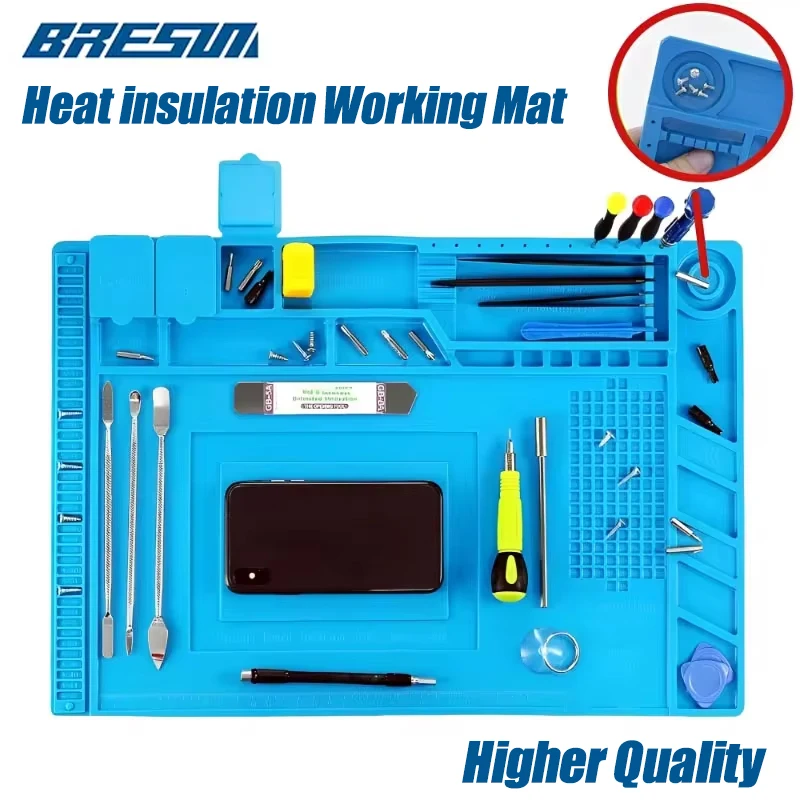 Silikon-Lötmatte ESD Antistatische Wärmedämmung Motherboard Elektronik Telefon Reparatur Wartung Arbeitsplattform Pad S160 Image