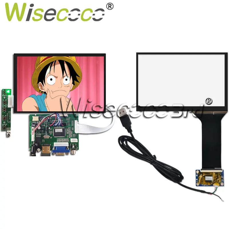 Touchscreen 7 Zoll 1280x800 ips LCD-Bildschirm Anzeige Nits Helligkeit VGA AV Controller Board Wisecoco Displays Image
