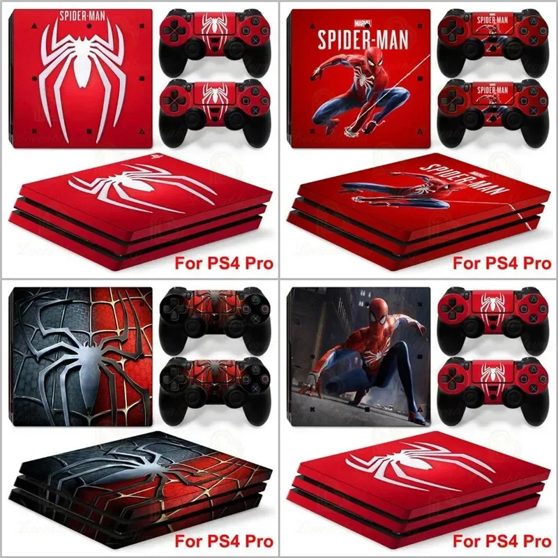 Spider Hero PS4 Pro Vinyl Skin Aufkleber Play Station 4 Pro Konsole und 2 Controller Aufkleber Cover Spielzubehör