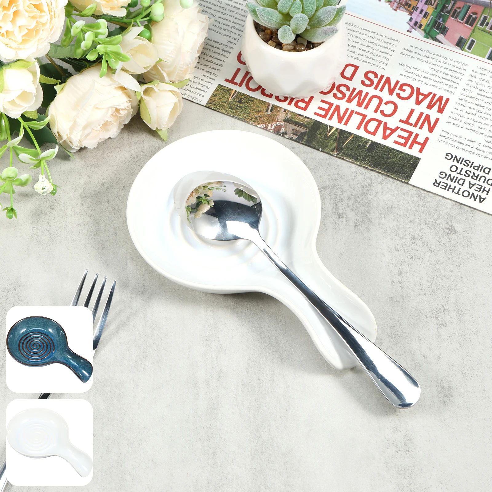 Löffel ablage großer Keramik löffel halter hitze beständiger Kochlöffel ablage Kaffee löffel halter spülmaschinen fest Keramik löffel ablage