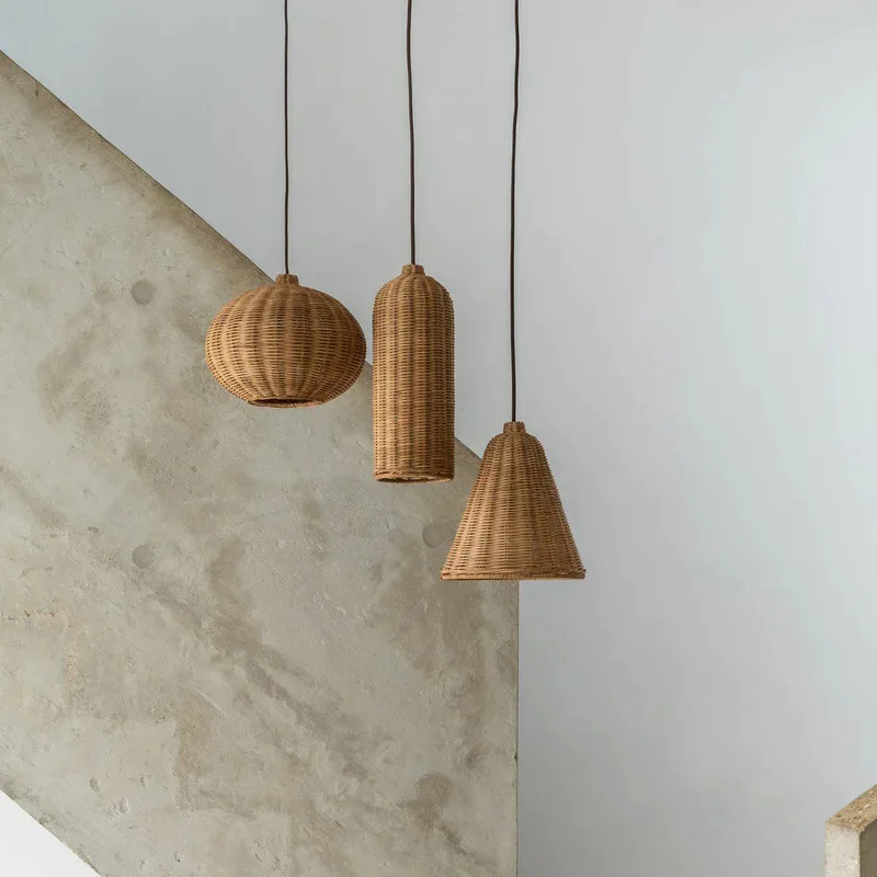 Natürliche Rattan lampe Pendel leuchte neue hand gewebte Pendel leuchte im chinesischen Stil für Wohnzimmer hängende Leuchte Esszimmer leuchte