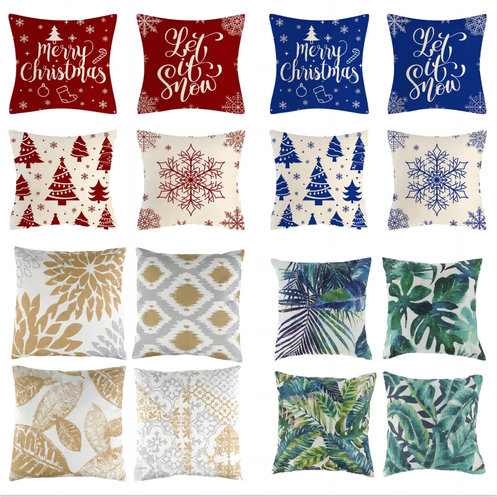 Dekorative Kissen bezüge 4er-Set, moderne einfache quadratische Kissen bezug Kissen bezug für Sofa Couch Bauernhaus im Freien leben Image