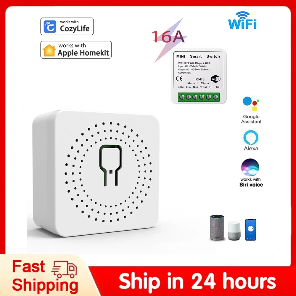 Mini Wifi Smart Switch Relais Breaker Siri Sprach steuerung Wireless Switch Arbeit mit Apple Homekit Alexa Google Home Image