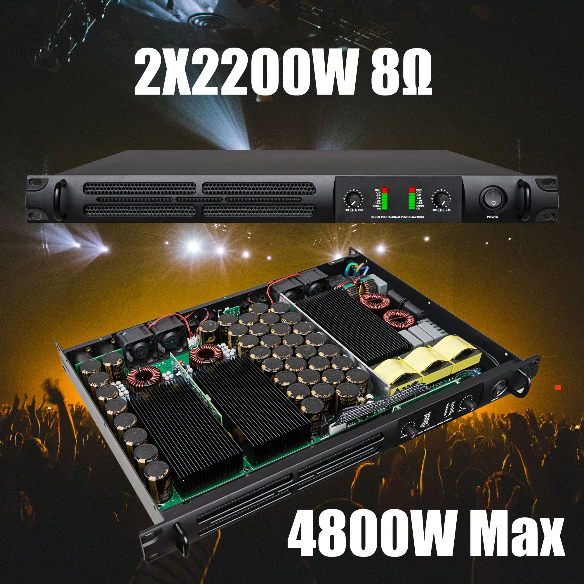 Leicozic Klasse D Amplificador de Sonido 2x2200W Subwoofer Ampere 2Ohm 4800W Line Array Verstärker 90-265V Pfc Som Professional Image