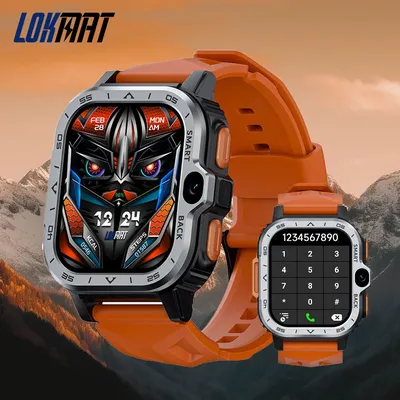 Lokmat appllp 4 max android gps smart watch quadratischer touchscreen herzfrequenz monitor dual kamera wifi 4g netzwerk anrufe wacth phone