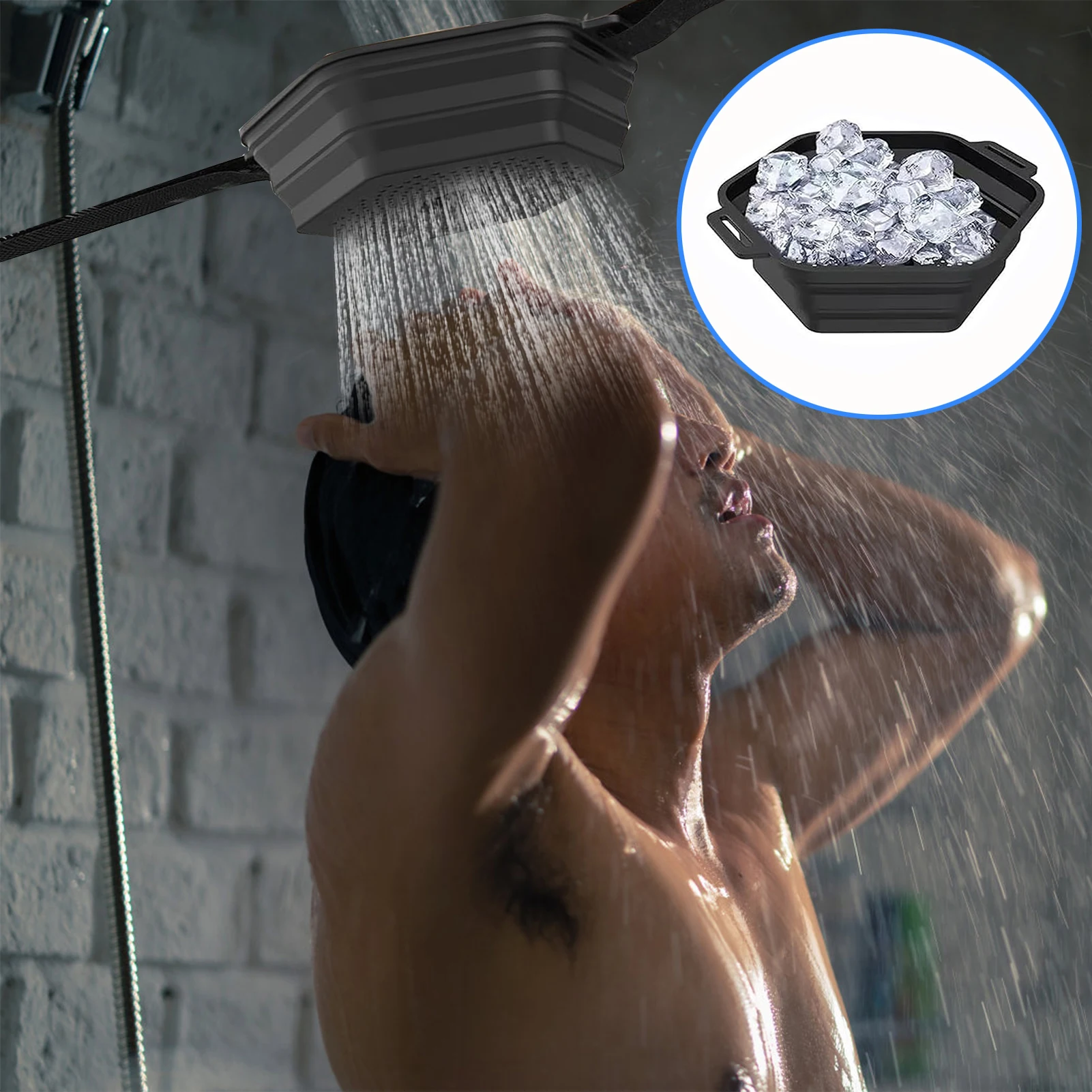 Eisbadewasserkühler, schnelle Eisedusche, faltbarer Silikon-Eisbad-Wasserkühler für Familienszenen im Badezimmer Image