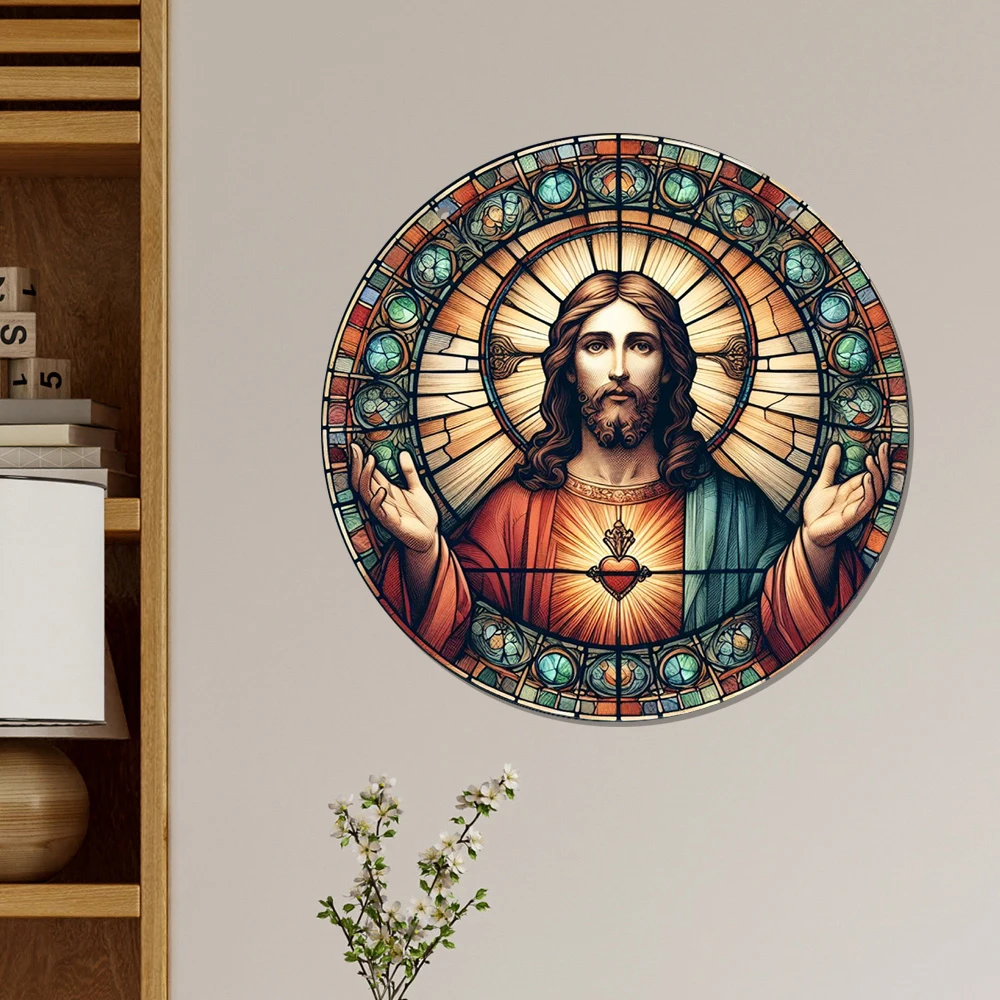 Abstrakte 20cm Jesus Acryl Auflistung Gott Glas muster Retter Garten Dekor Image
