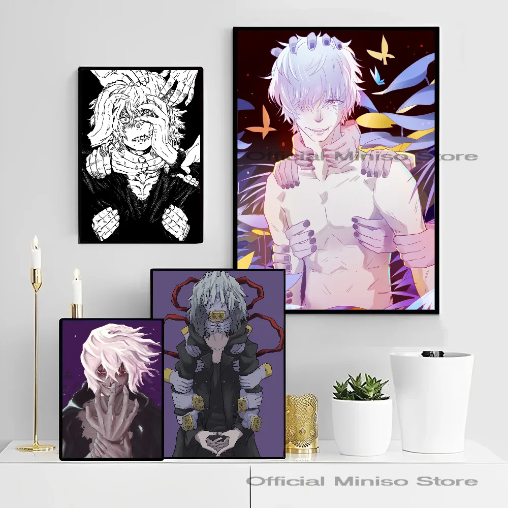 1pc mein Held Academia Tomura Shigaraki Anime Poster selbst klebende Kunst wasserdichten Papier Aufkleber Kaffeehaus Bar Zimmer Wand dekoration