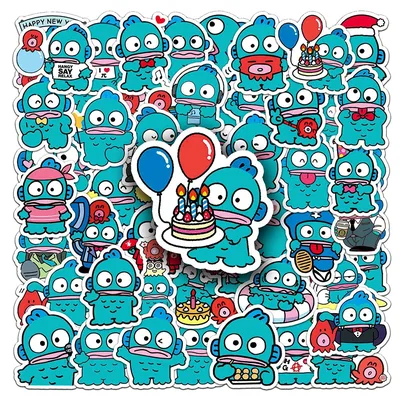 10/30/50 Stück süße Sanrio hässliche Fische Hanton Aufkleber lustige Anime Kind Aufkleber Spielzeug Image