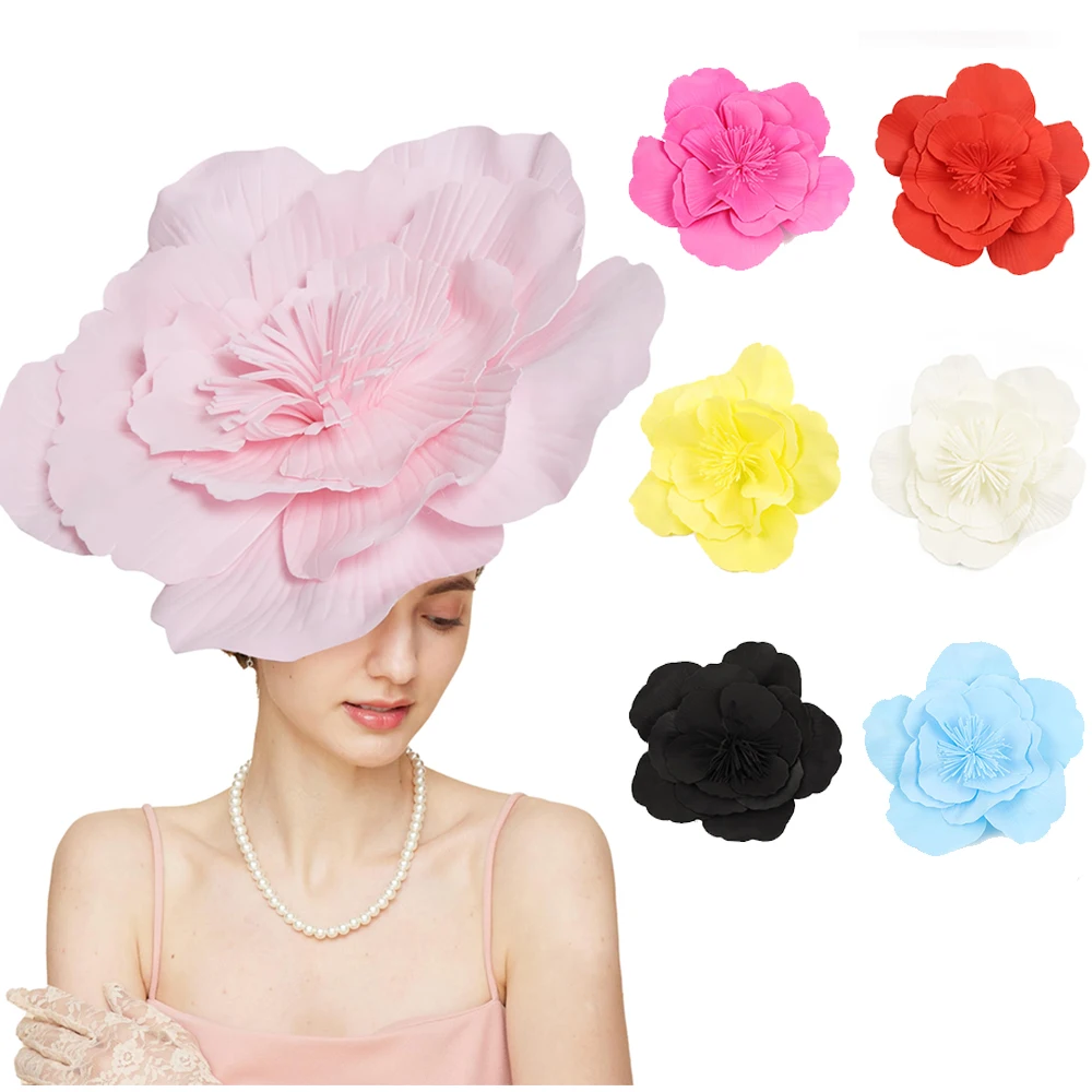 Frauen Fascinator Hut spezielle Eva Material große Blume Kirche Kentucky Derby Fascinator Braut Tee Party Hochzeit Hut Image