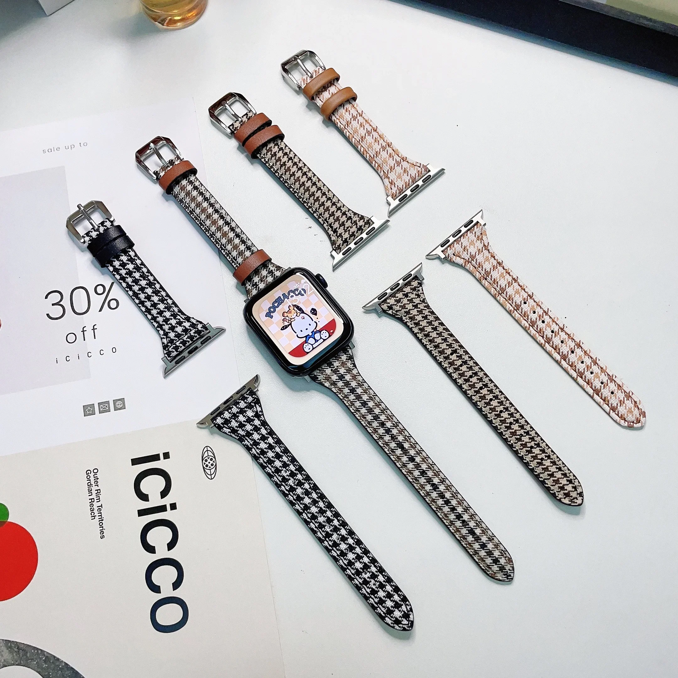 Schlankes Lederarmband für Apple Watch Band 44 mm 40 mm 41 mm 42 mm 38 mm 49 mm 44 mm Armband Apple Watch 8 45 mm Bänder Ultra 7 Se 3 4 6 Image