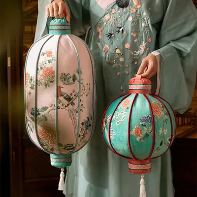 Laterne Kissen neue chinesische Blumen vogel Vintage rot dekorative Kissen Kissen Ei Form runde Wurf Image