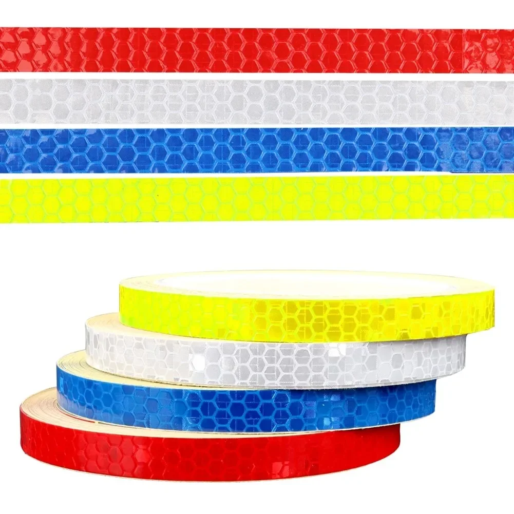 8m Reflektierendes Klebeband PVC Fahrradräder Reflektieren Fluoreszierender Aufkleber Fahrrad Reflektierendes Aufkleberstreifenband Für Radfahren Warnung Sicherheit Image