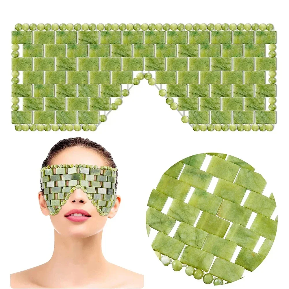 Kühlende Jade-Augenmaske, Massagegerät, natürliche Jade-Augenmaske, Augenauge für Augen, Entspannung, Schlafmassagegerät, Maske, Werkzeuge, Maske, Pflege, Stein, Gesicht, Schlaf Image