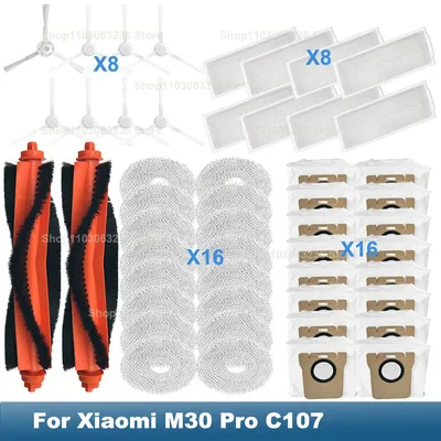 Kompatibel Für Xiaomi Mijia M30 Pro C107 Vakuum Ersatzteile Roller Seite Pinsel Hepa-Filter Mopp Image