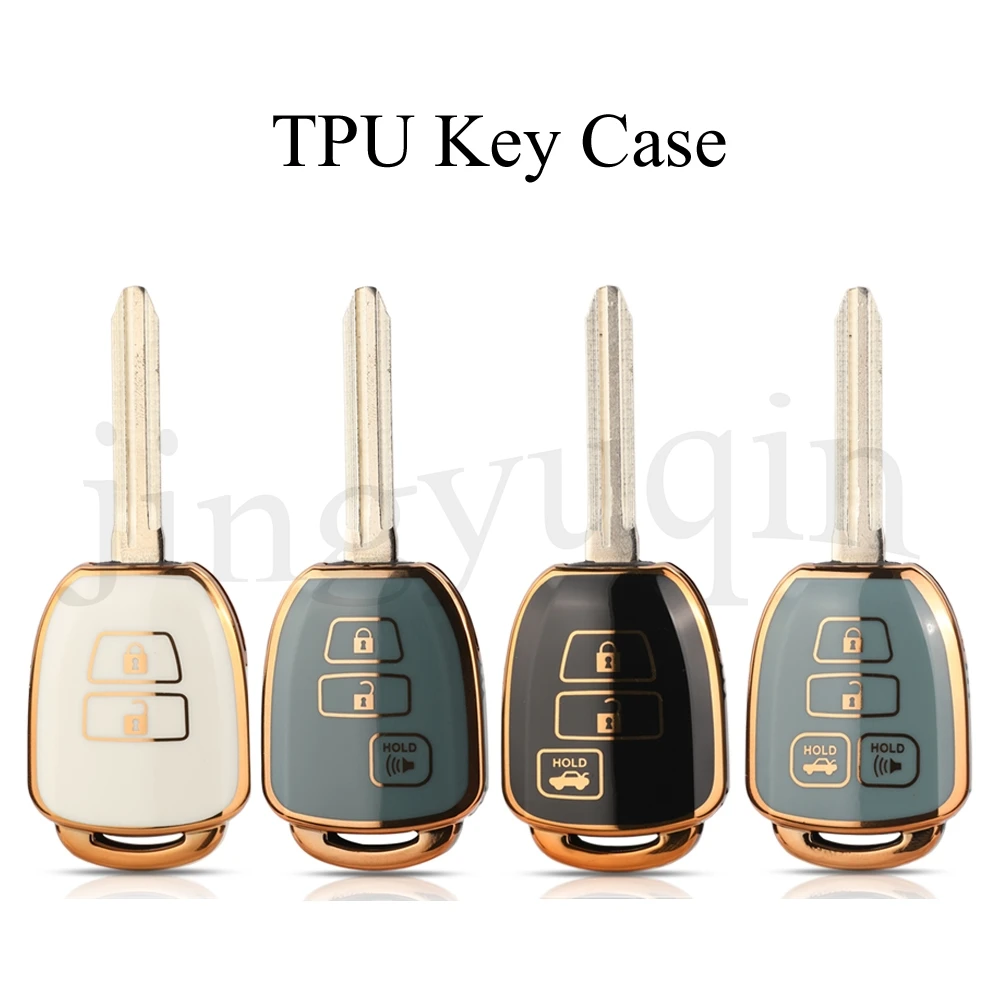 Jingyuqin 2/Knöpfe Neuankömmling Soft TPU Auto Schlüssel etui für Toyota Aqua Ractis Vitz Rav4 Hiace Land Cruiser Autozubehör Image