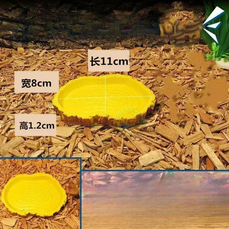 Krabbelnder Futternapf für Haustiere, Einsiedlerkrebs-Schildkröten-Futtertablett für Haustiere, Harzmaterial, geeignet für verschiedene kriechende Haustiere, Reptilien-Schildkröten Image