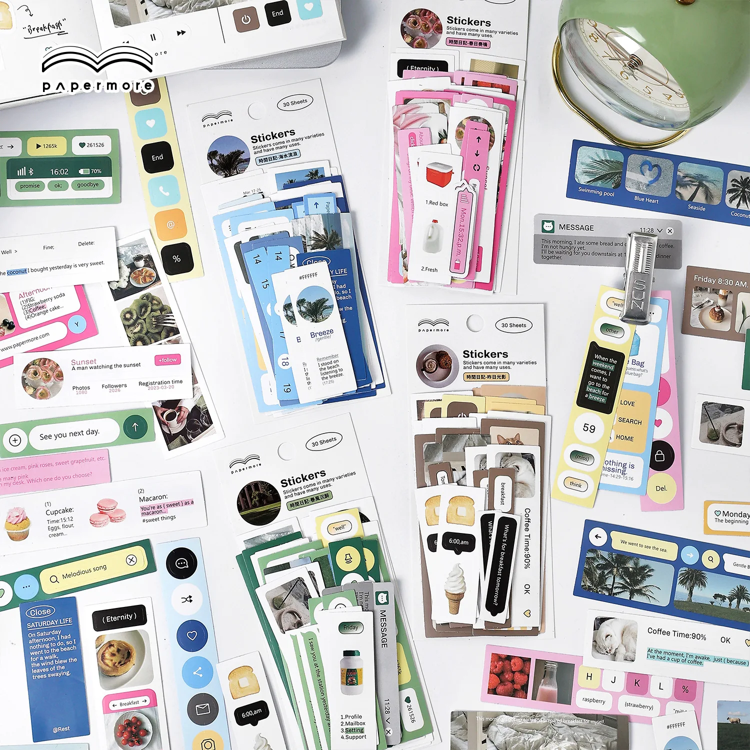 30 stücke lange Streifen Aufkleber dekorative koreanische Briefpapier Kleber DIY Aufkleber handgemachte DIY Scrap booking Material Image