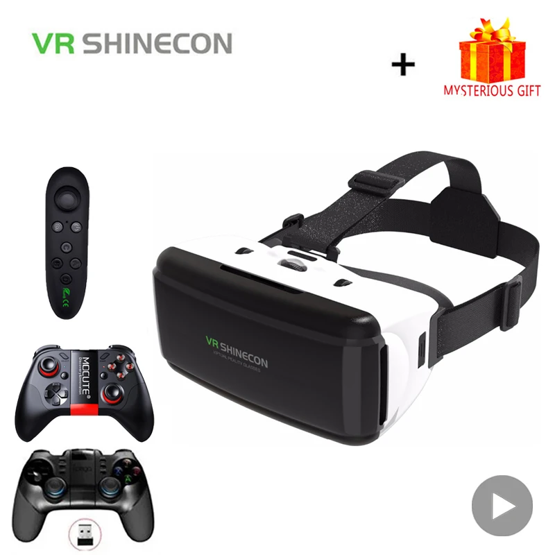 VR Shinecon Casque Helm 3D Brille Virtual Reality Augmented für iPhone Android Smartphone Smartphone Smart Phone Goggle Mobile Viar Spiel