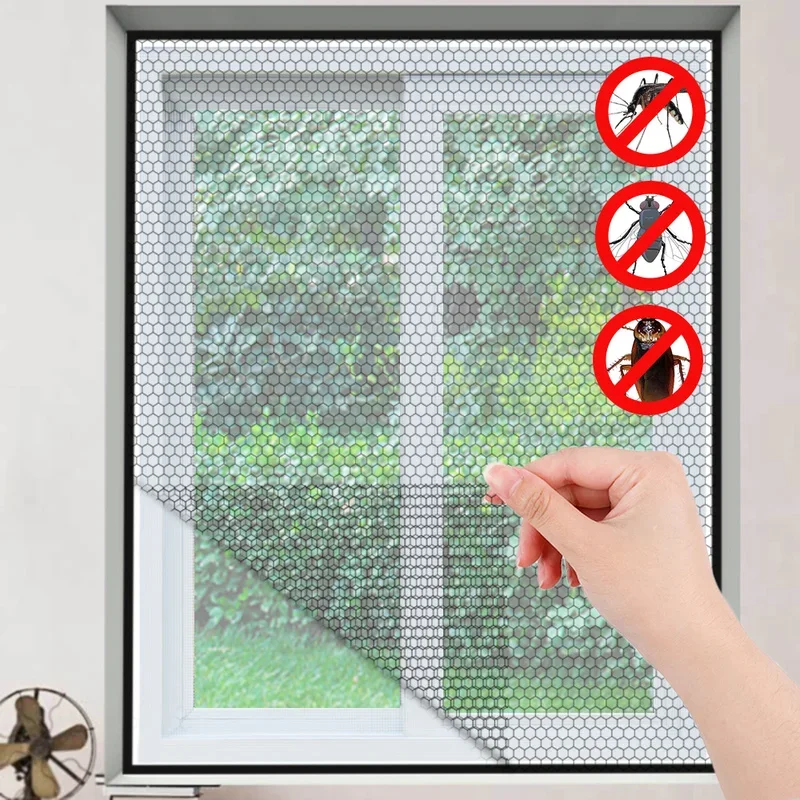 1,5*2M Anti Moskito Fenster Bildschirm Mesh Unsichtbare Vorhang für Wohnzimmer Dekoration Sommer Selbst-klebe Fenster vorhang
