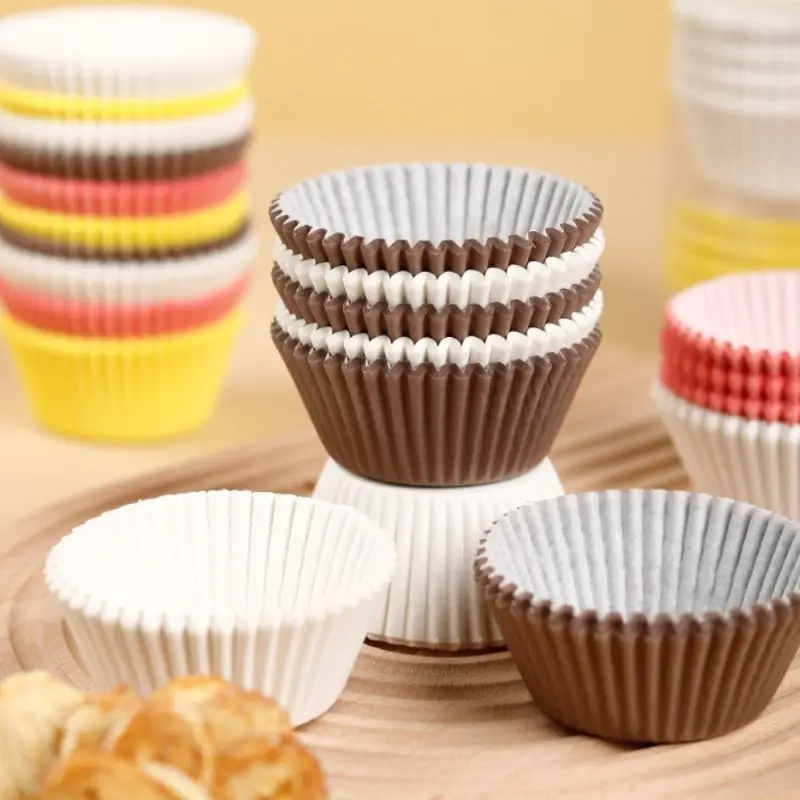 100 stücke Einweg Muffin Tassen Ei Torte Formen Hitzebeständige Cupcake Tassen Verdickt Papier Cupcake Liner Torte Formen Backen Werkzeuge Image