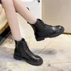 Frühling/Herbst Runde Kappe Platz Ferse Erhöht ZIP Weiche Mode frauen Schuhe Sexy Kreuz Gürtel Neue Kurze Stiefel mujer