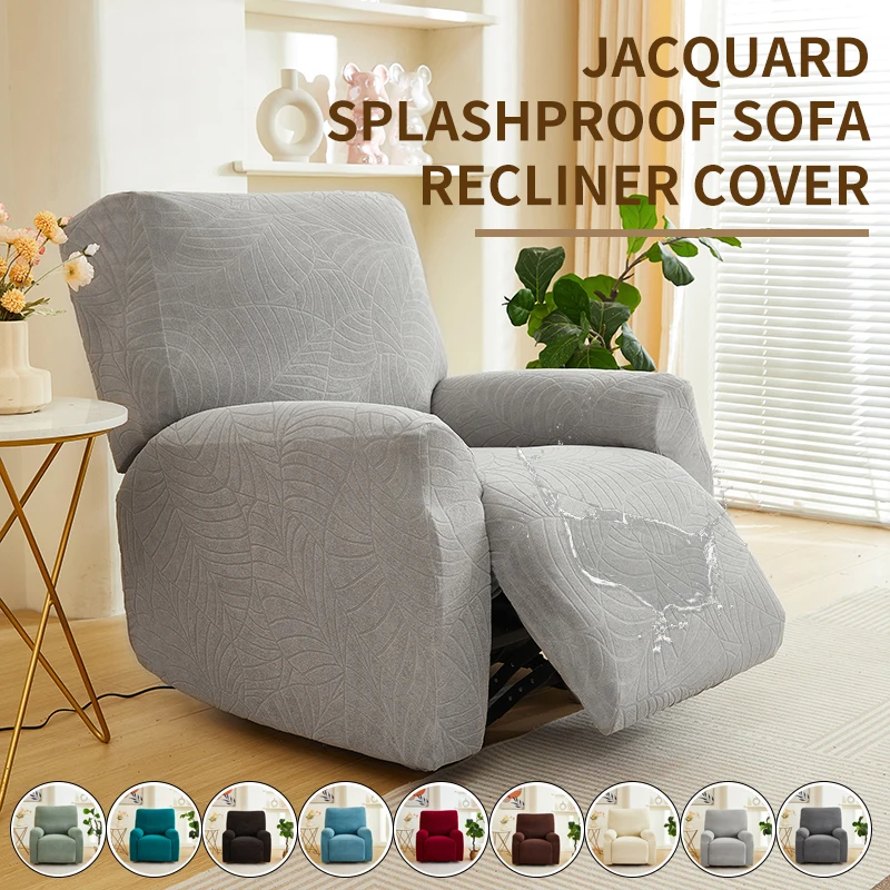 4 Stück/6 Stück/8 Stück spritzwasser geschützter Jacquard-Sofa-Liege bezug Blätter Muster Couch bezug hohe Elastizität Vier-Jahreszeiten-Vielseitigkeit Image
