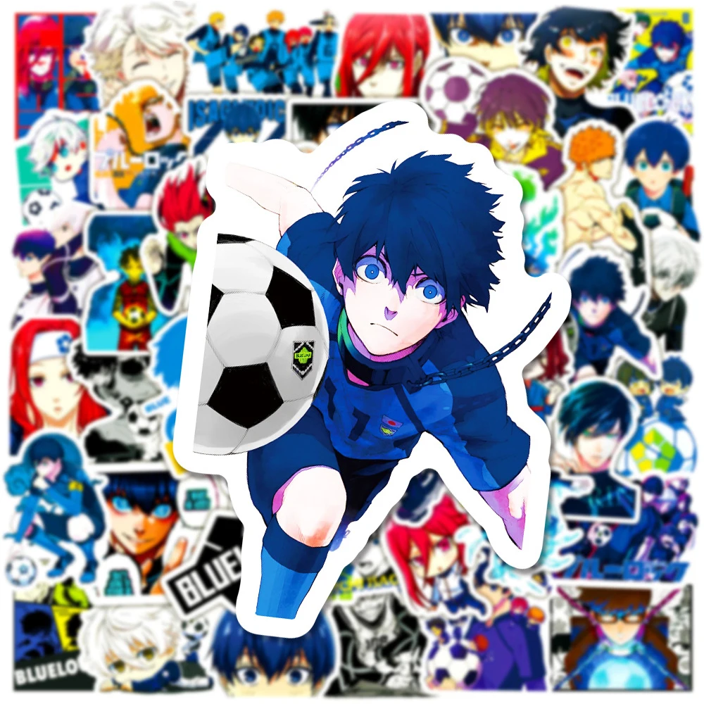 10/30/50 Stück coole Fußball Anime Blue Lock Aufkleber Cartoon Isagi Yoichi Graffiti Aufkleber Telefon Tagebuch Gepäck Aufkleber für Kinder Spielzeug Image