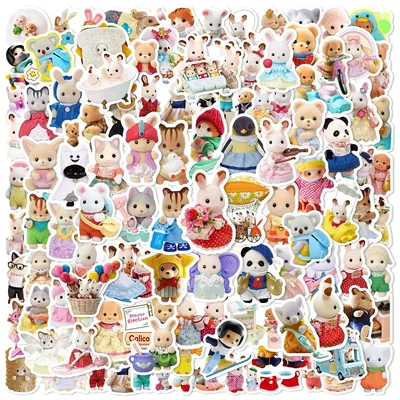 10/30/50/100 Stück Kawaii Calico Critters Aufkleber Cartoon Spielzeug Aufkleber DIY Telefon Laptop Image