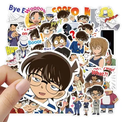 50 Stück Conan Edogawa Anime Aufkleber Dekoration Koffer Scrapbooking Laptop Telefon Briefpapier Image