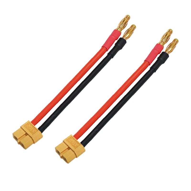 1/2pcs xt60 Buchse Adapter auf 4,0mm vergoldeten Bananen stecker Ladekabel 12awg 10cm für Lipo Batterie Image