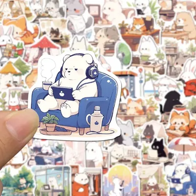 10/30/50pcs kawaii Tier Illustration Cartoon Aufkleber DIY Fahrrad Reisegepäck Gitarre Laptop Image