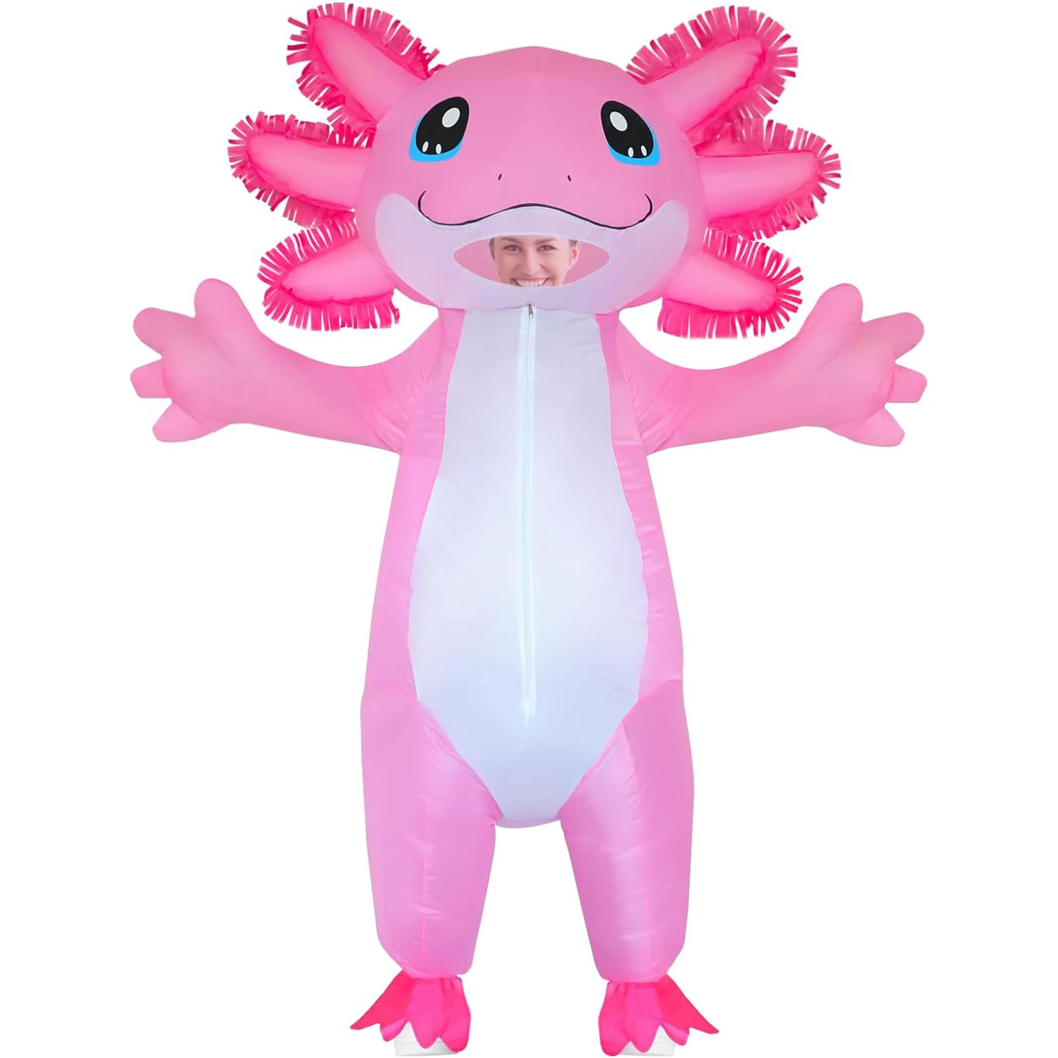 Axolotl Kostüme Deluxe Halloween Air Blow Up Kostüm rosa Salamander aufblasbare Anzug Kostüme für erwachsene Frauen Männer Cosplay Party