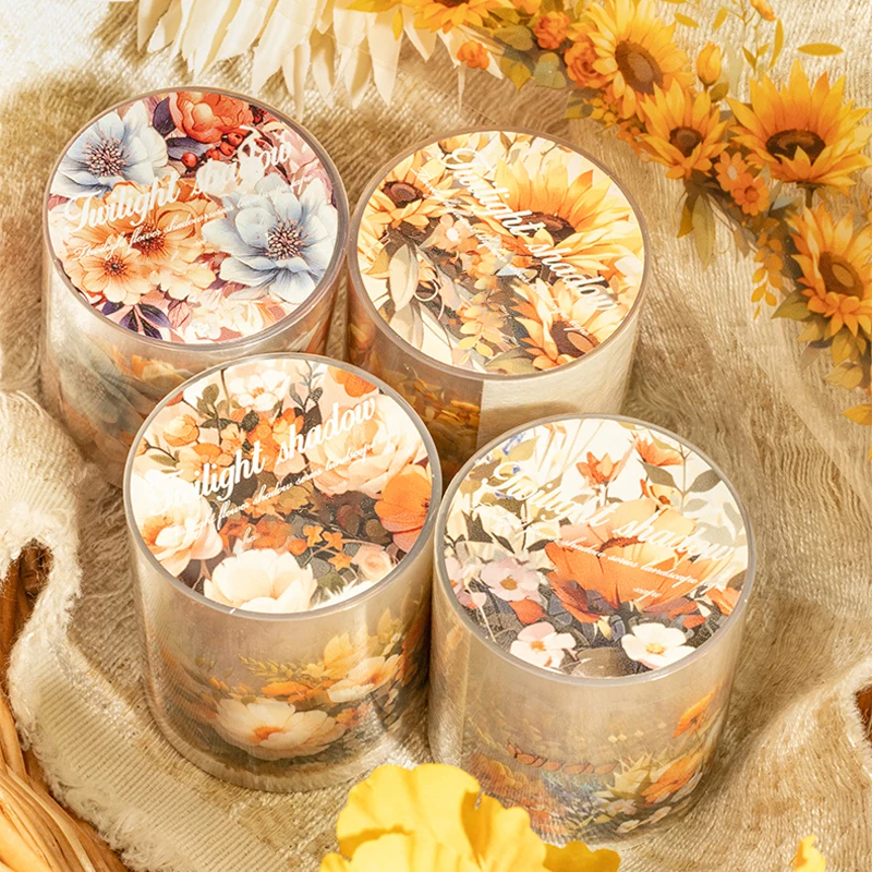 4 Stile, 1 Rolle/Beutel, florales Aquascape-Klebeband für DIY-Handbuch, Tasse, Kalender, Umschlag, Glasflasche, Fotorahmen, Sammelalbum-Dekoration Image