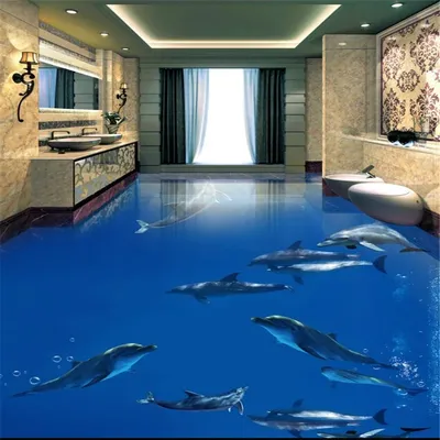 Benutzerdefinierte Unterwasser welt boden wandbild 3D tapete stock wohnzimmer PVC wasserdichte boden