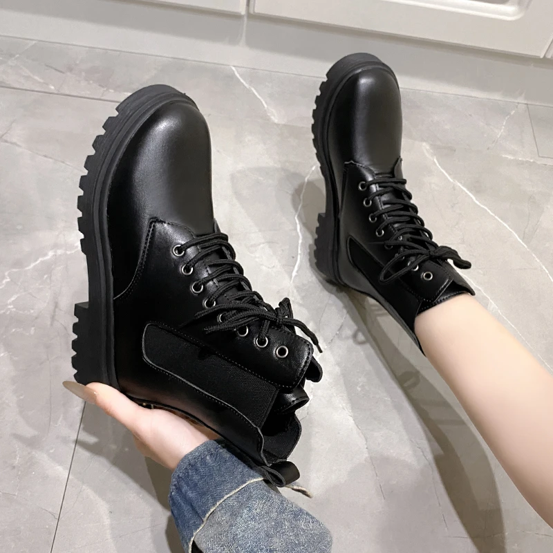 2024 frühjahr Neue frauen Schuhe Bequeme Mode Stiefel frauen Kurze Stiefel Mid-Absatz Starke Ferse Runde kappe Chelsea Stiefel
