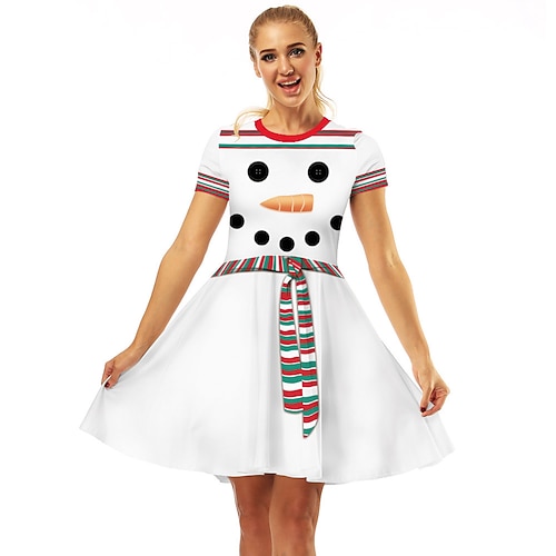 Robe De Noël Fantaisie père Noël Mrs. Claus Années 1950 Tenues assorties à la famille pour Femmes Adulte Noël Mascarade la veille de Noël Soirée Noël Robe