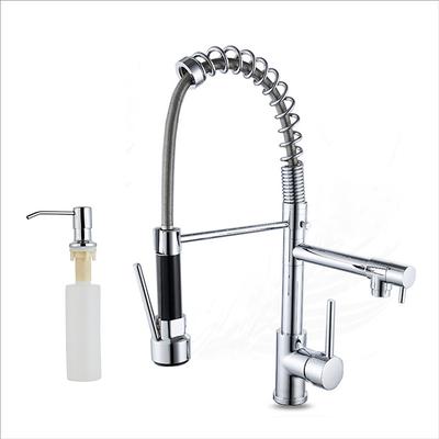 Kitchen faucet - Single Handle Two Holes Chrome Pull-out / ­Pull-down Widespread Contemporary Kitchen Taps