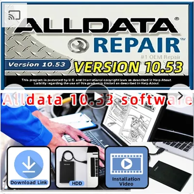 2023 Hot Auto Repair Alldata Software V10.53 alldata auto diagnostic all data in 640GB HDD install