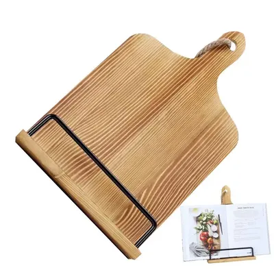 Wood Cookbook Shelf Multi-Functional Cookbook Stand Durable Cookbook Storage Organizer Recipe Book