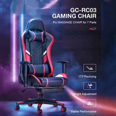 Douxlife GC-RC03 Massage Gaming Chair 7-Point, Adjustable Seat Height Ergonomic Office Chair with