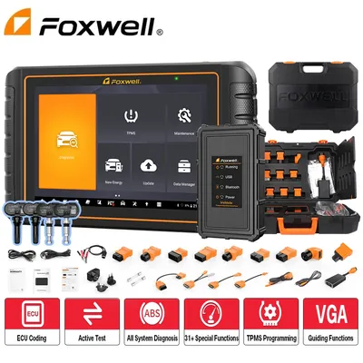 2024 FOXWELL GT75TS OBD2 Scanner Bi-Directional Scan Diagnostic Tools ECU Coding TPMS