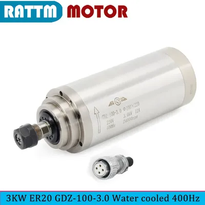 GDZ-80-3.0 Water cooling spindle motor 3KW 220V 24000rpm 100x220mm for CNC Router lathe machine