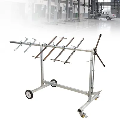 Auto Car Painting Tool Rack Four Wheels Auto Body Paint Repair Work Stand Painting Rack Door Hood