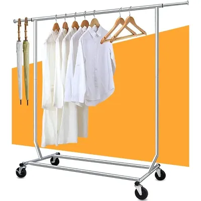 Camabel Clothing Garment Rack Capacity 300 lbs Heavy Duty Adjustable Rolling Moveable Commercial