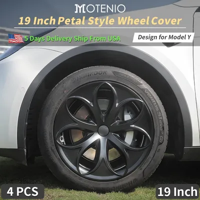 19 Inch Design for Tesla Model Y（2020-2024）4PCS/Set Petal Wheel Cover Hubcap Replacement Wheel Cap