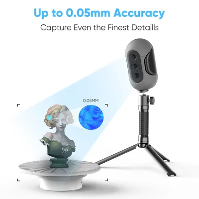 3DMakerpro Mole Handheld 3D Scanner for 3D Printer 0.05mm Accuracy & 0.1mm Resolution 10FPS Scanning